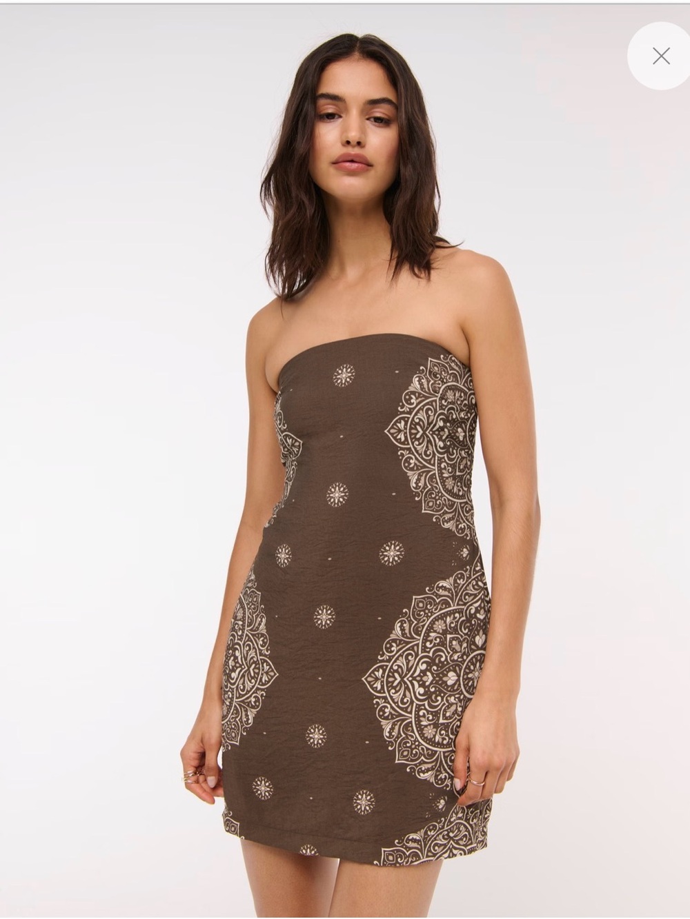 NWT! Abercrombie & Fitch Brown Strapless Skort Mini Dress